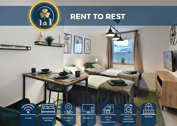 Rtr Essen - Fuer Bis Zu 2 Personen - Voll Ausgestattet - Balkon - Zentral Limbecker Platz - Messe - Uniklinikum - Smart Tv - Parken - Modern